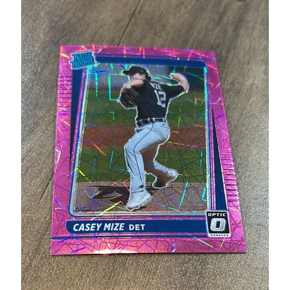 Casey Mize MLB Tigers 2021 Donruss Optic Pink Velocity 39 trading card