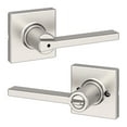 thumbnail image 1 of Kwikset Casey Square Privacy Lever Doorknob Satin Nickel - Contains 2 Levers, 1 of 9