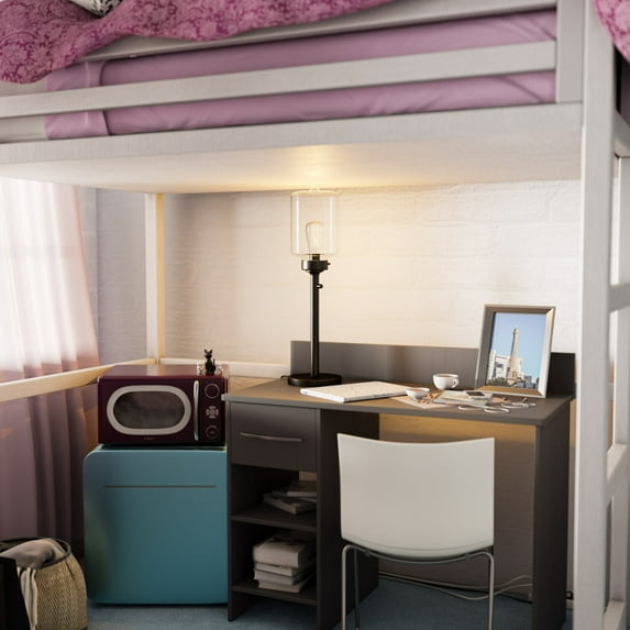 Kenroy Home Casey 28.25'' LED Table Lamp with Clear Glass Novelty Shade Modern Table Light Fixture for Living Room, Bedroom, or Office, 2700K, Oil Rubbed Bronze