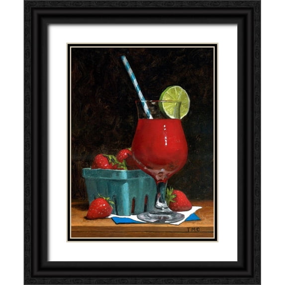 Casey, Todd M. 15x18 Black Ornate Wood Framed with Double Matting Museum Art Print Titled - Strawberry Daquiri