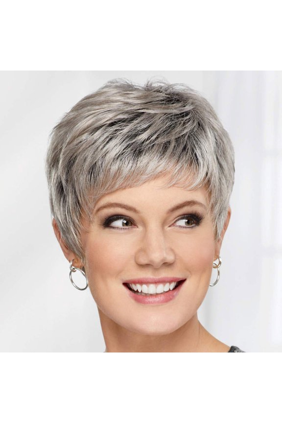Casey WhisperLite Wig by Paula Young - Short, Ultra-Chic Pixie Wig with Neat, Straight Layers / Multi-tonal Shades of Blonde, Silver, Brown, and Red