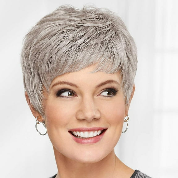 Casey WhisperLite Wig by Paula Young - Short, Ultra-Chic Pixie Wig with Neat, Straight Layers / Multi-tonal Shades of Blonde, Silver, Brown, and Red