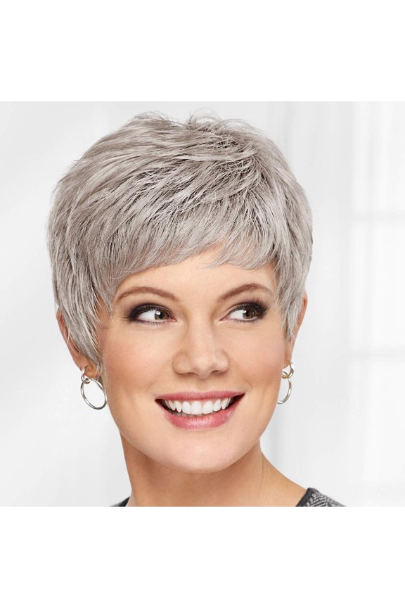 Casey WhisperLite Wig by Paula Young - Short, Ultra-Chic Pixie Wig with Neat, Straight Layers / Multi-tonal Shades of Blonde, Silver, Brown, and Red