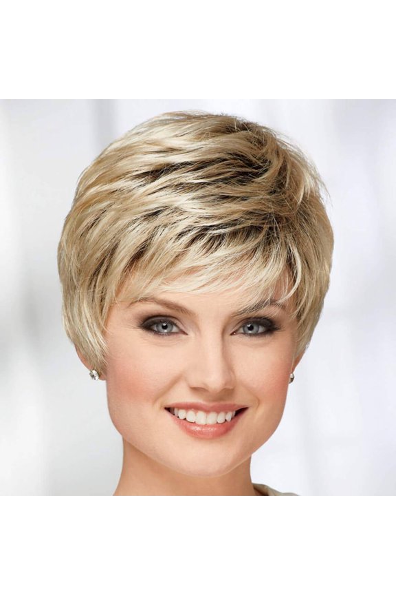 Casey WhisperLite Wig by Paula Young - Short, Ultra-Chic Pixie Wig with Neat, Straight Layers / Multi-tonal Shades of Blonde, Silver, Brown, and Red