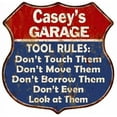 thumbnail image 1 of Casey's Garage Man Cave Rules Sign Shield Metal Gift 211110001138, 1 of 1