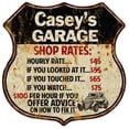 thumbnail image 1 of Casey's Garage Shop Rates Sign Gift 8x12 Metal Sign 211110019271, 1 of 1
