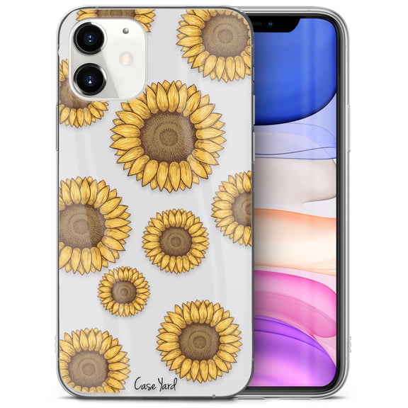 Caseyard TPU Clear Case for iPhone 13 Mini with Sunflowers design phone cover