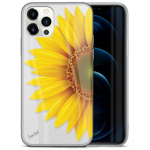Caseyard TPU Clear Case for iPhone 13 Pro with Half Sunflower design phone cover