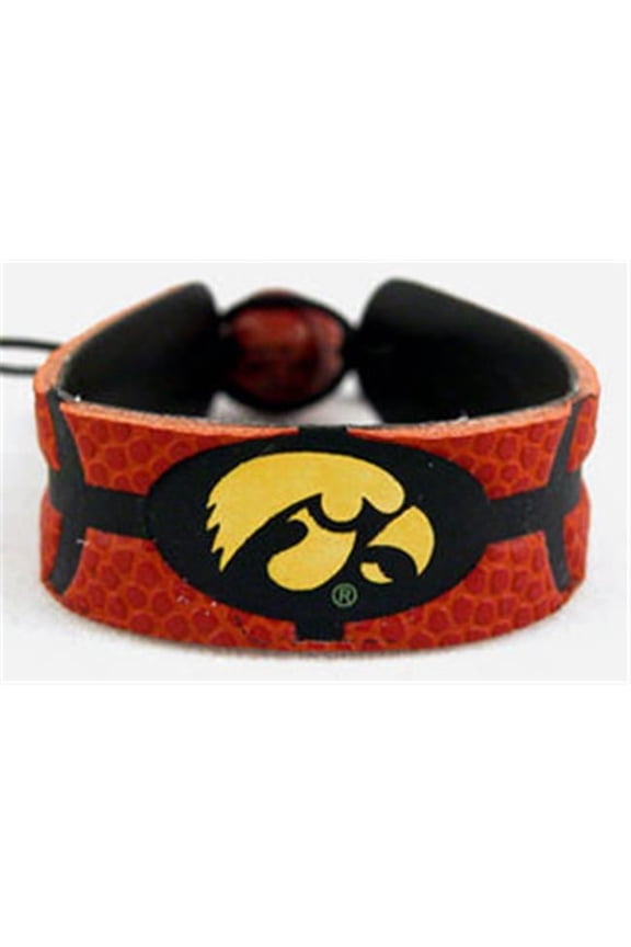 Iowa Hawkeyes Classic Basketball Leather Bracelet