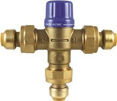 Brass Thermostatic Mixing Valve with Push-to-Connect Fittings