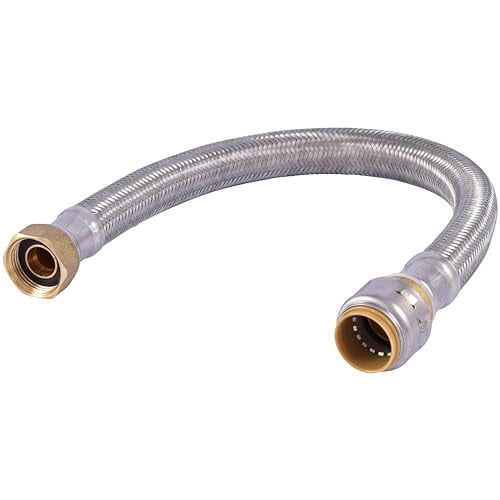 Sharkbite Max 3/4 in. Push-to-Connect x 3/4 in. FIP x 18 in. Water Heater Connector in Braided Stainless Steel - UR3088FX18