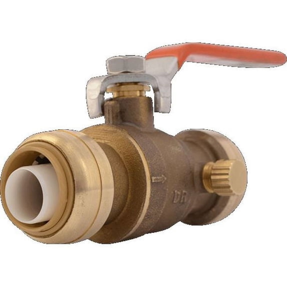 Cash Acme Sharkbite Ball Valve With Drain, 3/4 In., Lead Free