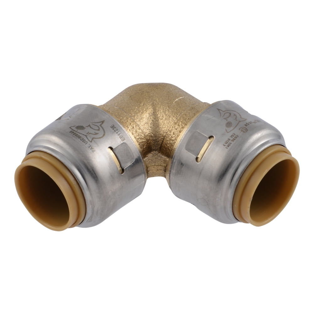 SharkBite Max 1/2 Inch 90-Degree Elbow, Push-to-Connect Brass Plumbing Fitting,  PEX Pipe, Copper, CPVC, UR248A