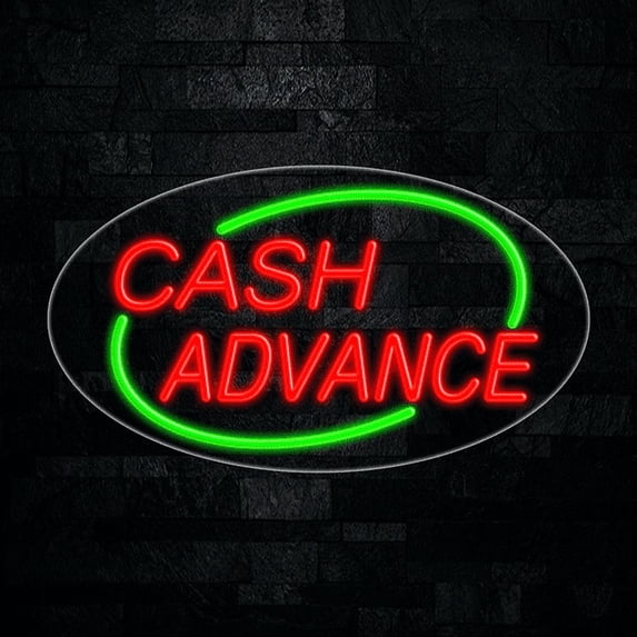 Cash Advance LED Neon Sign 28"L x 16"H #34576