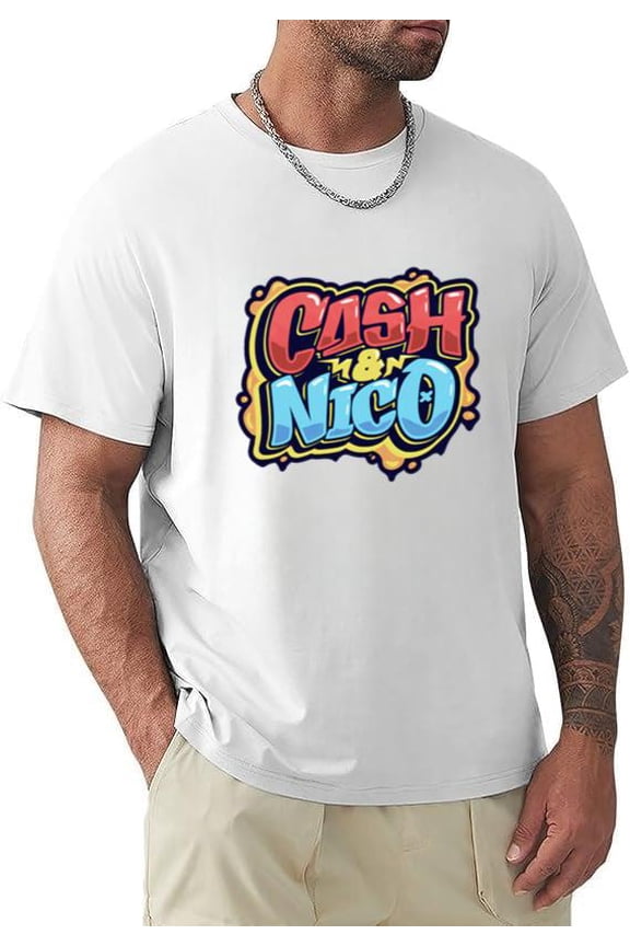 Cash And Nico 2024 YouTuber Creator Fan Art Social Media Style T-shirt, for men & women, up to size 5XL.