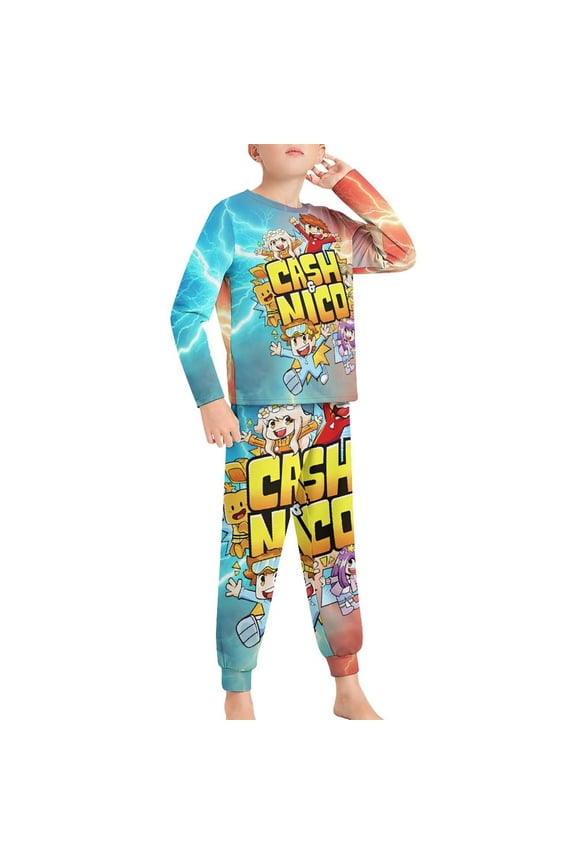 Cash And Nico Pajama Suit Sleepwear Long Sleeve Pants And Tops 2-Piece Paj Set Jams