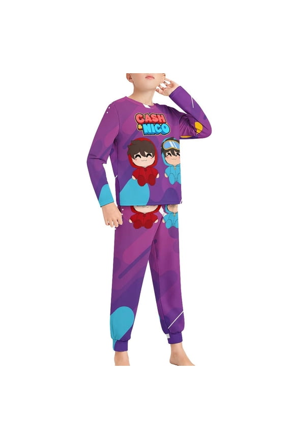Cash And Nico Pajama Suit Sleepwear Long Sleeve Pants And Tops 2-Piece Paj Set Jams