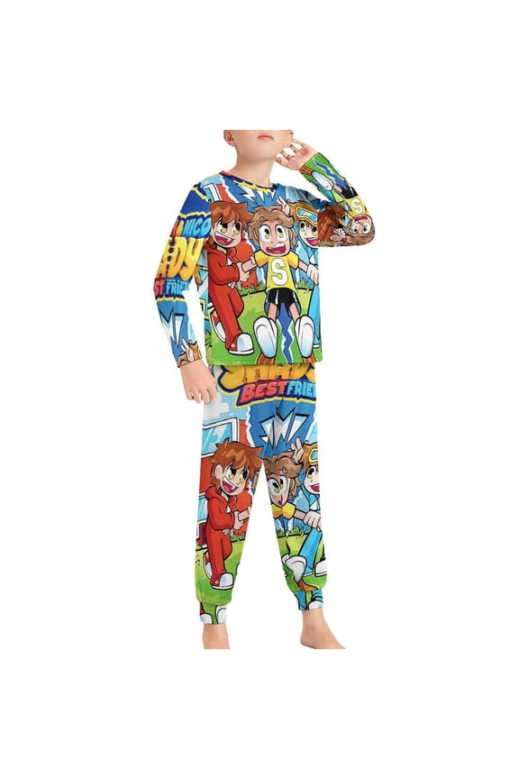 Pajama Suit Sleepwear Long Sleeve Pants And Tops 2-Piece Paj Set Jams