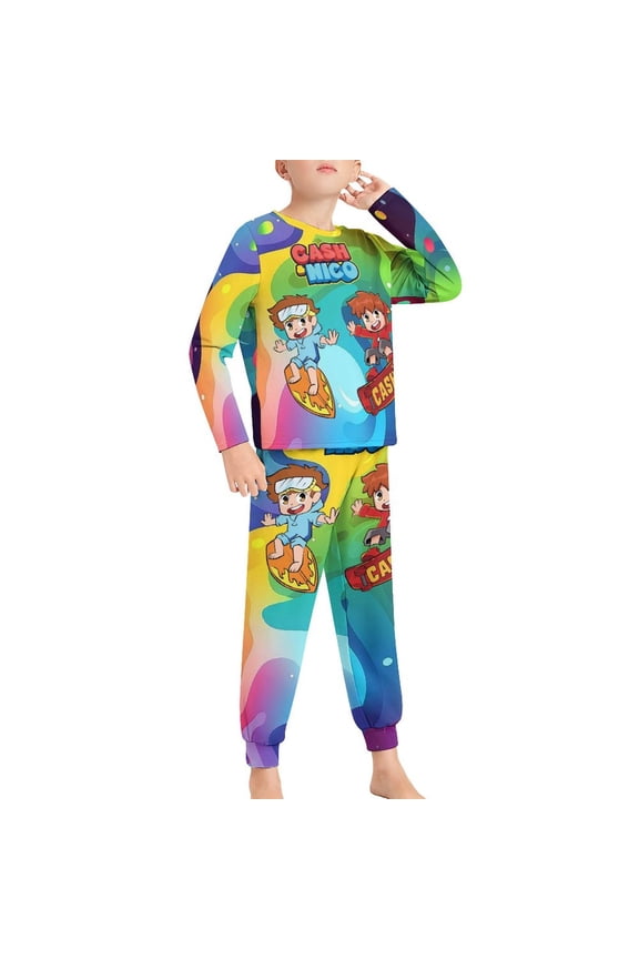 Cash And Nico Pajama Suit Sleepwear Long Sleeve Pants And Tops 2-Piece Paj Set Jams