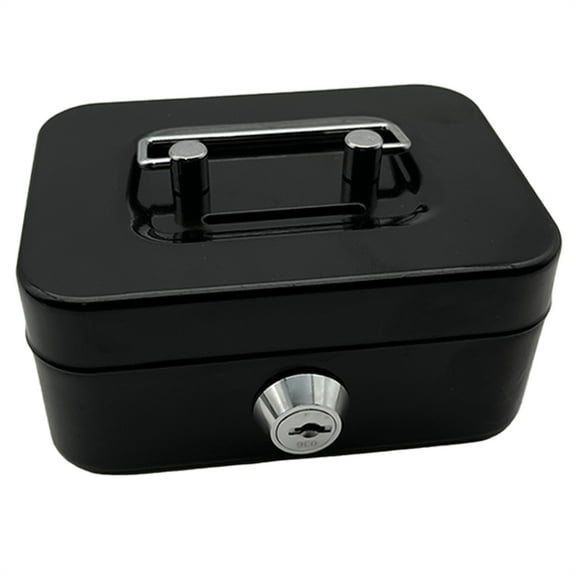 Cash Box with Key Lock, Furenl Lockable Box Chest Metal Small Modern Stand Bank Lock Box with Key to Hold Prizes Good Gift Choice for Adults, Storage Box