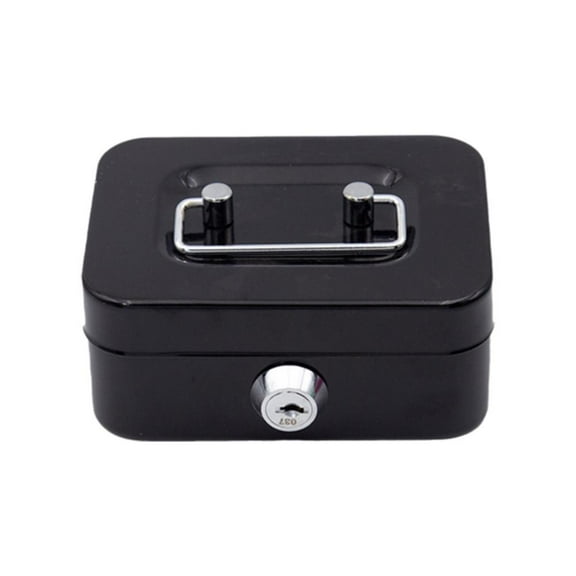 Cash Box with Key Lock,Small Portable Safe Metal Money Box with Key Lock,Single Layer Money Organizer for Cash,Gift Ideas for Christmas Kids Adults,Security Lock Safe Box for Small Business