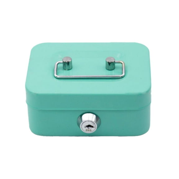Cash Box with Key Lock,Small Portable Safe Metal Money Box with Key Lock,Single Layer Money Organizer for Cash,Gift Ideas for Christmas Kids Adults,Security Lock Safe Box for Small Business