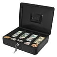 Cash Box with Money Tray, 2 Keys, Security Lock Box with Removable 9 ...