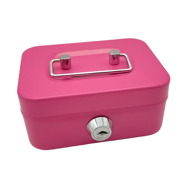 Cash Box with Lock Coin Box Money Saving Box Case Lockable Storage Box ...