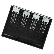 Cash Drawer Register Insert Tray Replacement Cashier Four Box with Metal Clipblack