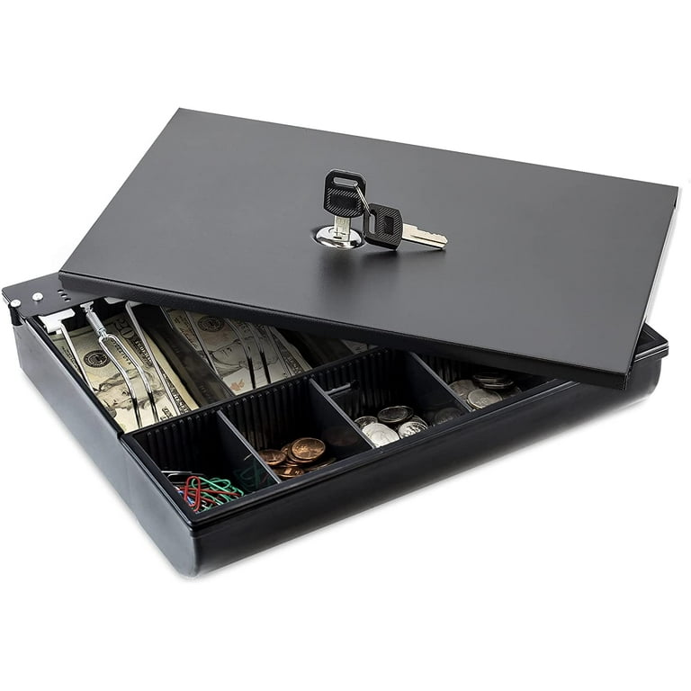 Sparco Locking Cover Money Tray - 1 x Cash Tray - 5 Bill/5 Coin Compartment(s) - Black Sparco Locking Cover Money Tray - 1 x Cash Tray - 5 Bill/5 Coin Compartment(s) - Black