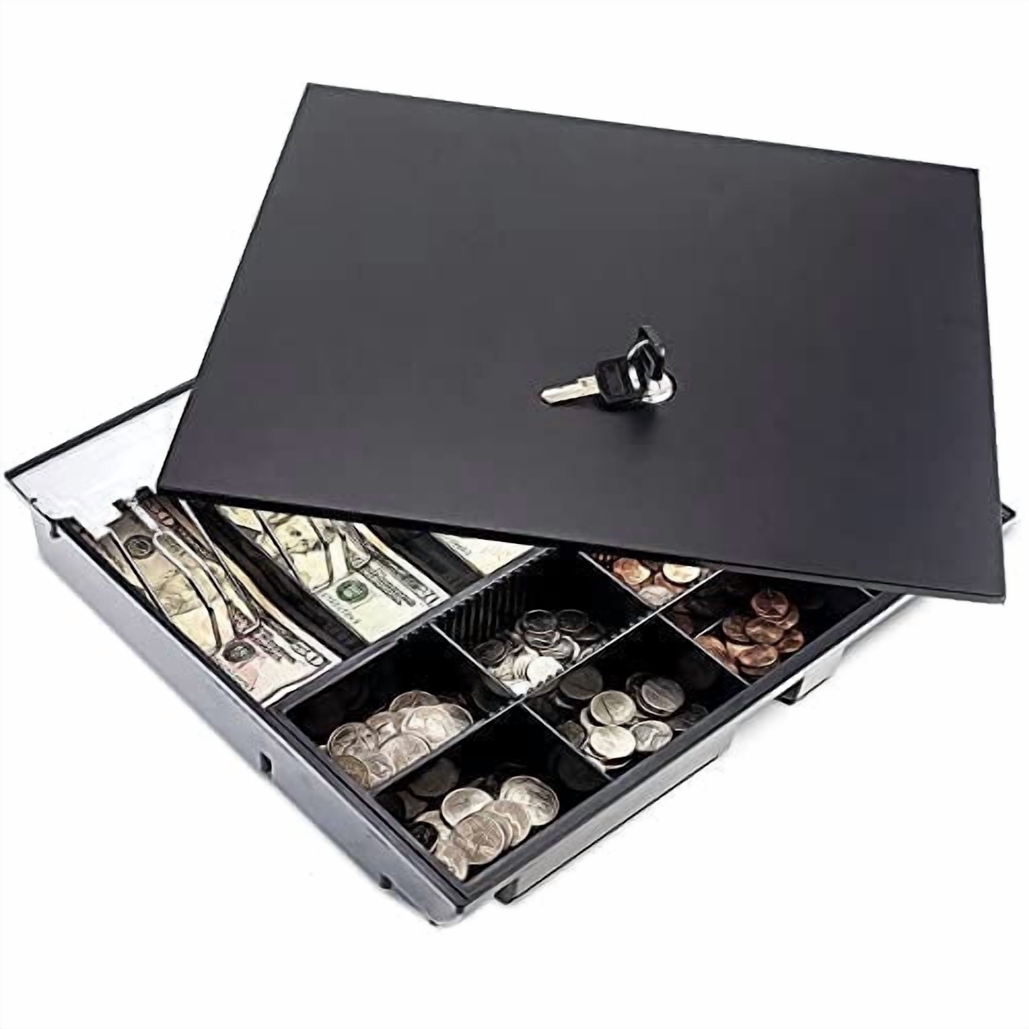 Volcora Cash Drawer Tray with Locking Cover - 14.1 x 13 x 2.5 Inch ...