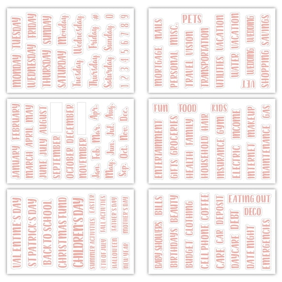 Cash Envelope Rose Gold Binder Sticker Letter Labels Budget Folder Self ...