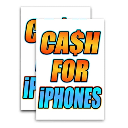 Cash For Phones (24" X 36") Vinyl Decal Only (Pack of 2) |Sign|Sticker|Poster