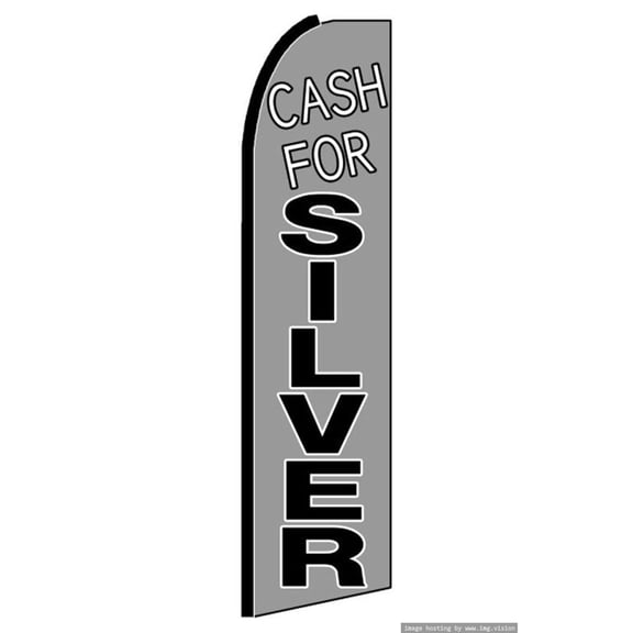Cash For Silver Swooper flag Without Pole Advertisement /Business Flags | Feather Flag |