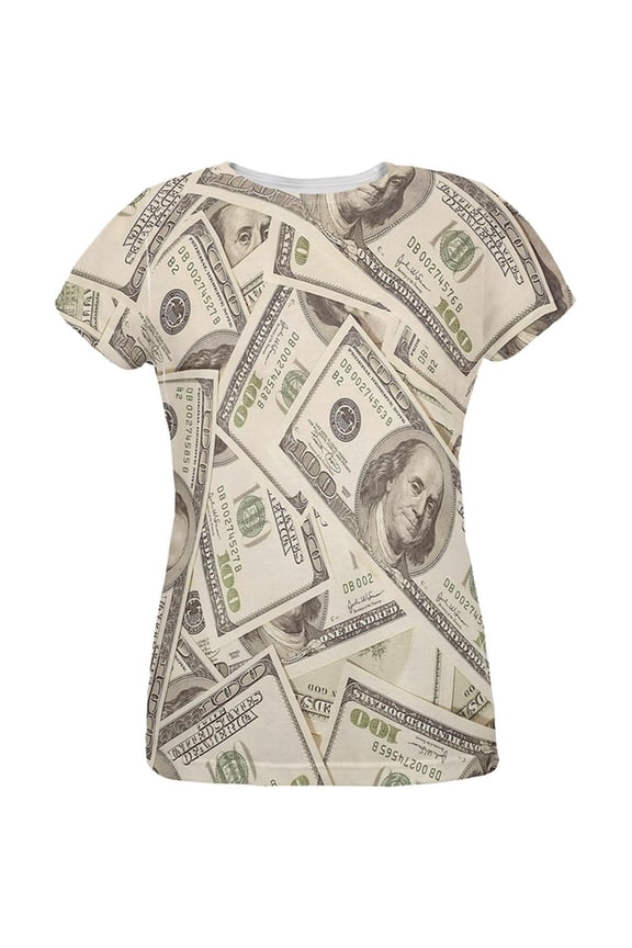 Cash Money All Over Womens T Shirt Multi LG