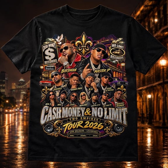 Cash Money No Limit, Cash Money Tee, No Limit Records, Hip Hop T-shirt Sizes S-5XL