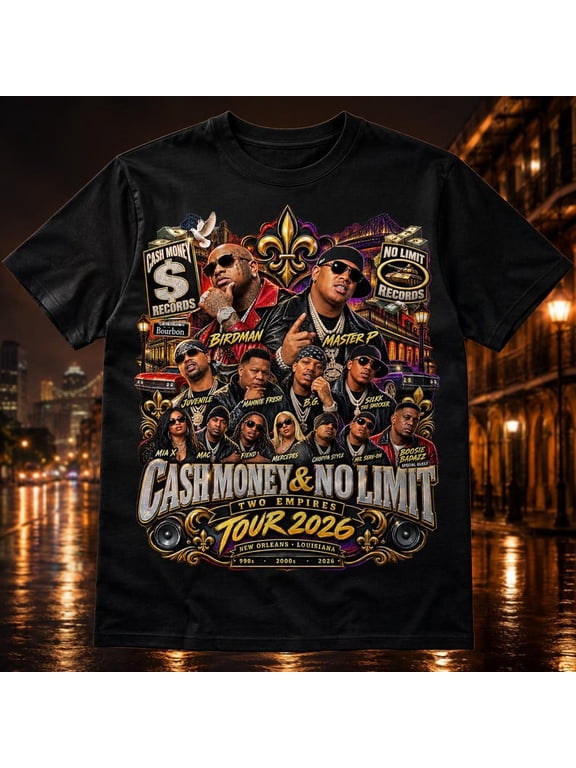 Cash Money No Limit, Cash Money Tee, No Limit Records, Hip Hop T-shirt Sizes S-5XL
