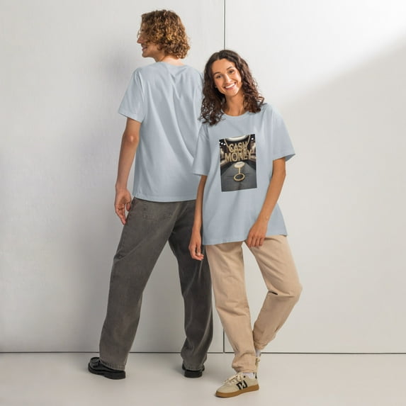 Cash Money Tshirt (Light Washed Denim, M)