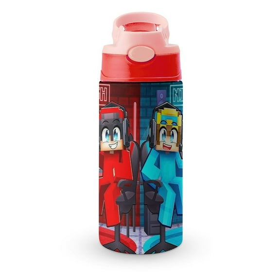 Cash & Nico Insulated Stainless Steel Water Bottle with Straw Vacuum Reusable Leak Proof Water Cup Boys Girls