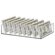 Cash Drawer Organizer Tray, 4-Compartment Clear Plastic Money Tray for Bills & Coins - Stackable Countertop Cash Sorter for Retail, Events & Home Use