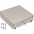 thumbnail image 1 of Volcora Cash Register Drawer for (POS) Point of Sale System with Round Corner 13", Removable Coin Tray, 4 Bill/5 Coin, 12-24V, RJ11/RJ12 Key-Lock, Media Slot,Cash Till, for Business, Grey, 1 of 7