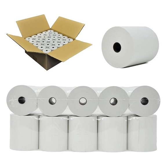 Cash Register Paper 3 1/8 x 200 Thermal Rolls 50 Pack Works With Star Micronics TSP143IIIU USB Receipt Printer Paper Clover Station BPA Free From .