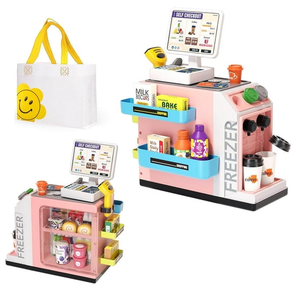 48-Piece Cash Register Playset for Kids with Water Outlet Function