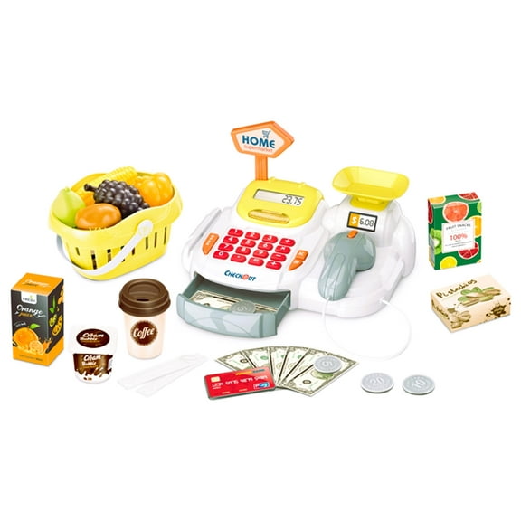 Cash Register Toys for Toddlers 36 Pcs Learning Toy Pretend Play Set Girls Boys Age +3 by Valessati.