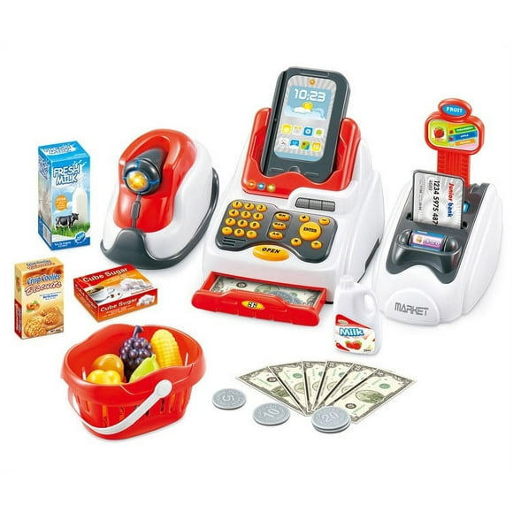 Cash Register for Kids Red Learning Toy for Toddler Girls Boys Age +3 Mundo Toys