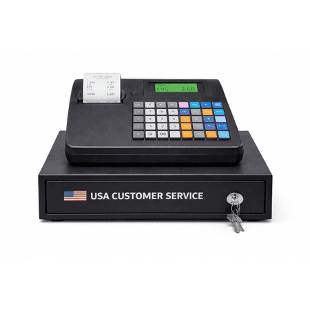 Electronic Cash Register with Dual Display, Starter Receipt Roll and Keys Included