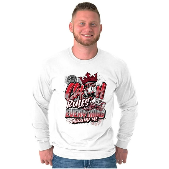 Cash Rules Everything Around Me Long Sleeve TShirt Men Women Brisco Brands S
