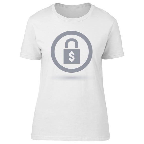 Cash Symbol Padlock Doodle T-Shirt Women -Image by Shutterstock, Female Small