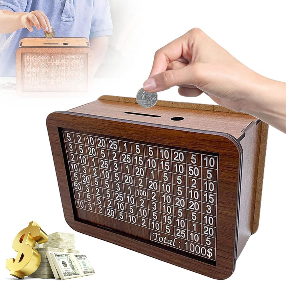 Cash Vault Wooden Savings Box 10000, 2026 New 10000 Savings Challenge ...