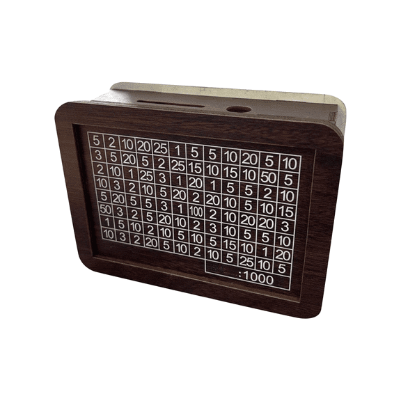 Cash Vault Wooden Savings Box 10000, 2026 New 10000 Savings Challenge Box, Coin Counter Piggy Bank Money Box with Money Target and Numbers - 1000